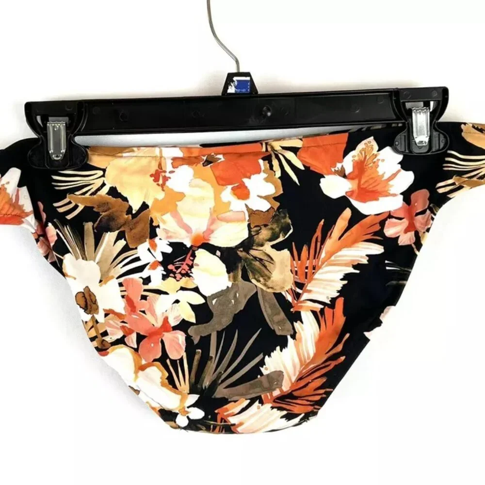 Seafolly Women’s Black Floral Brief Bikini Bottom US Size 10